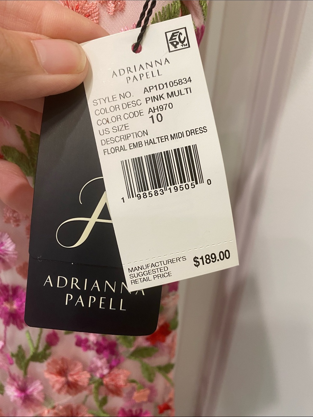 NWT Adrianna Papell Pink Multi Floral Halter Midi Dress size 10 - Picture 2 of 13